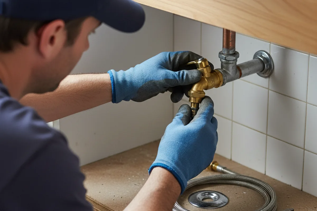 Shutoff valve and fitting work during Emergency Plumbing in La Russell